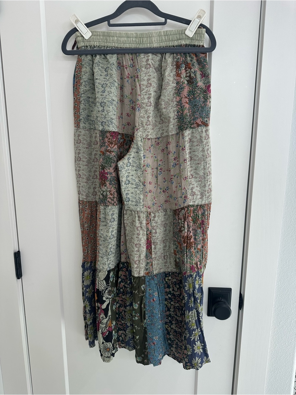 Boho Patchwork Pants in Olive Multi - Picture 4 of 4
